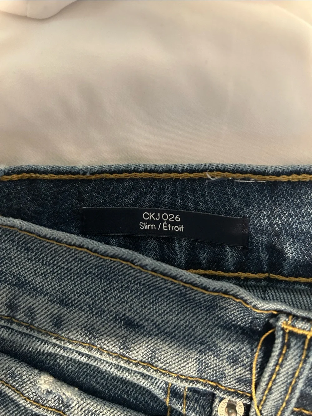 Calvin Klein Jeans Men's Skinny Distressed Blue Denim
